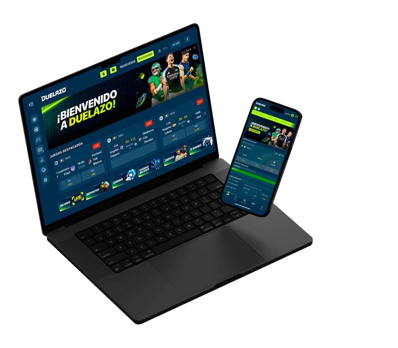 Plataforma Duelazo en desktop y móvil